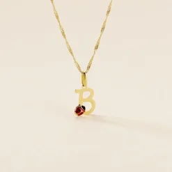 Pendentif Helidie Coccinelle Lettre Or Jaune