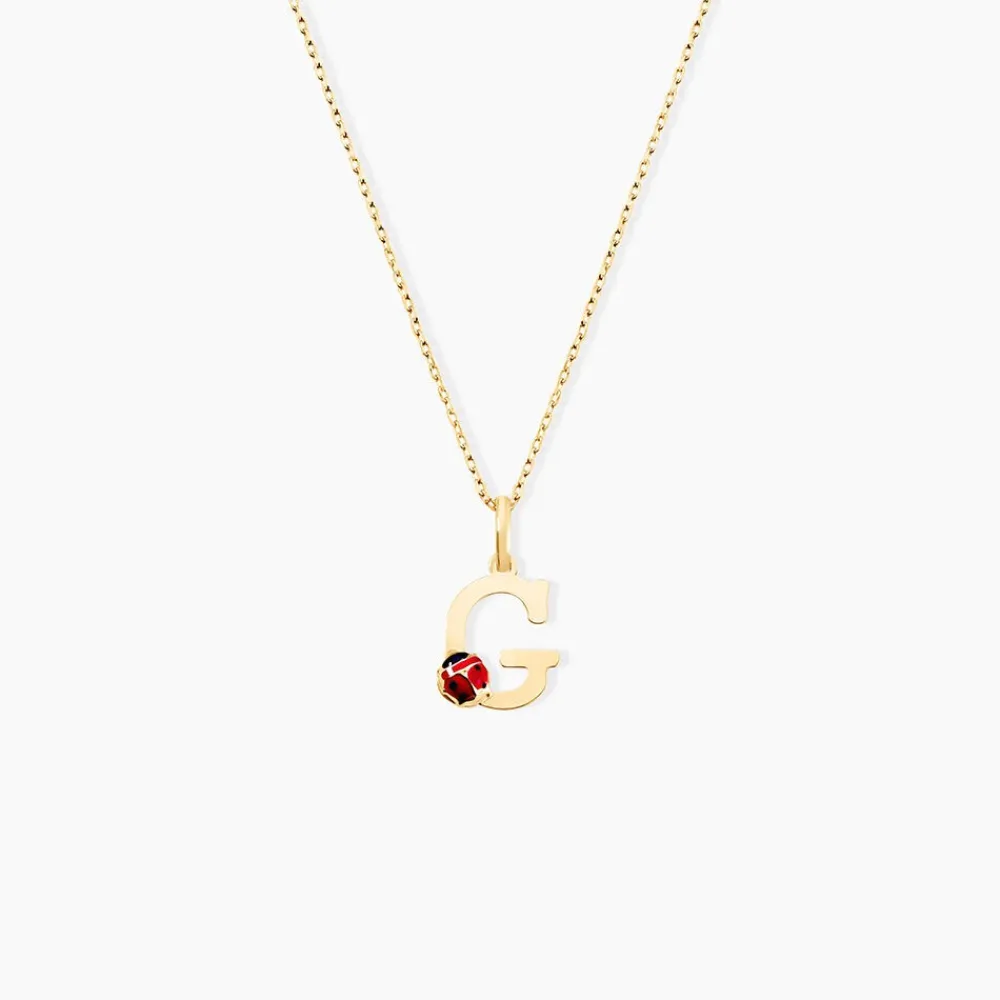 Pendentif Helidie Coccinelle Lettre Or Jaune|Marc Orian New