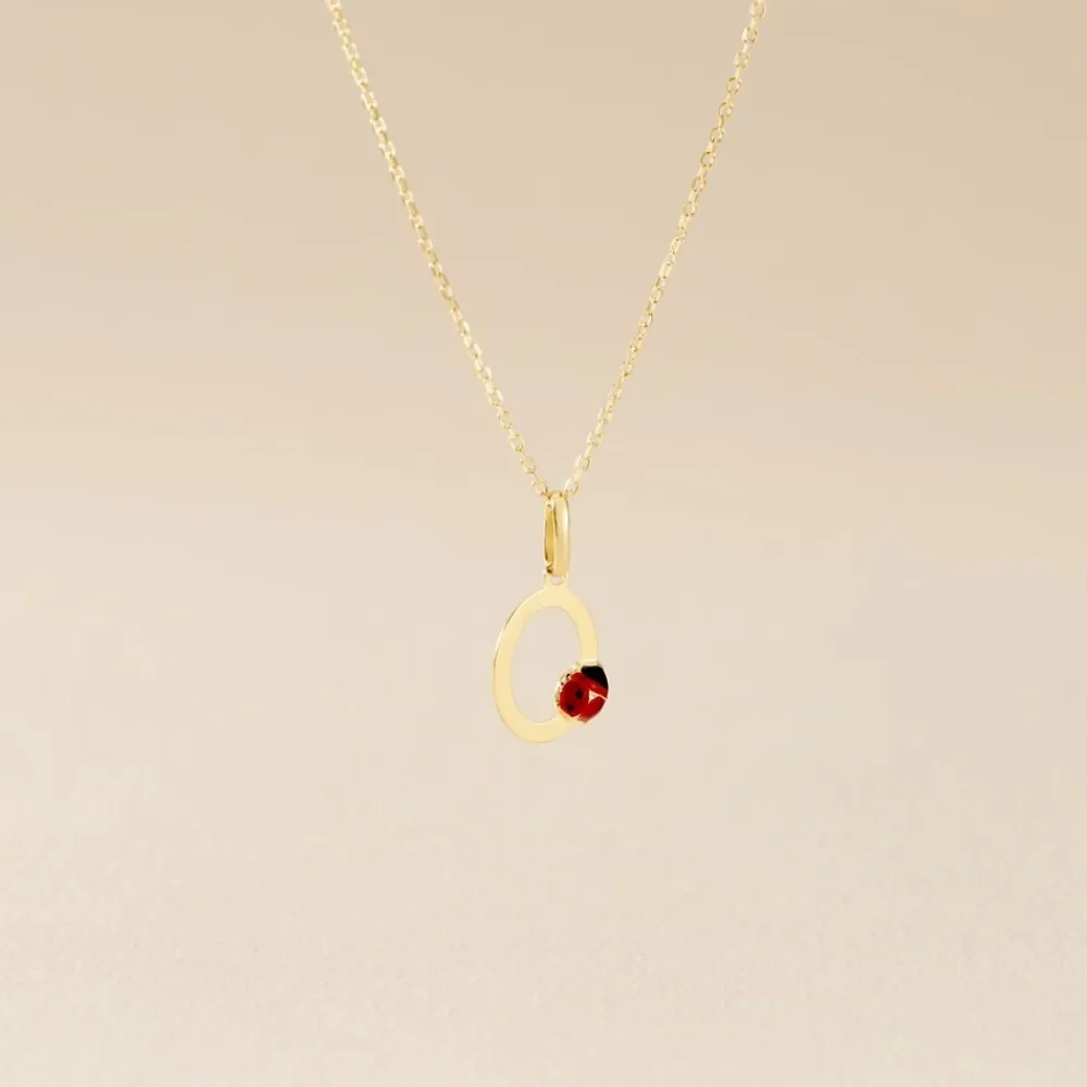 Pendentif Helidie Coccinelle Lettre Or Jaune|Marc Orian Outlet