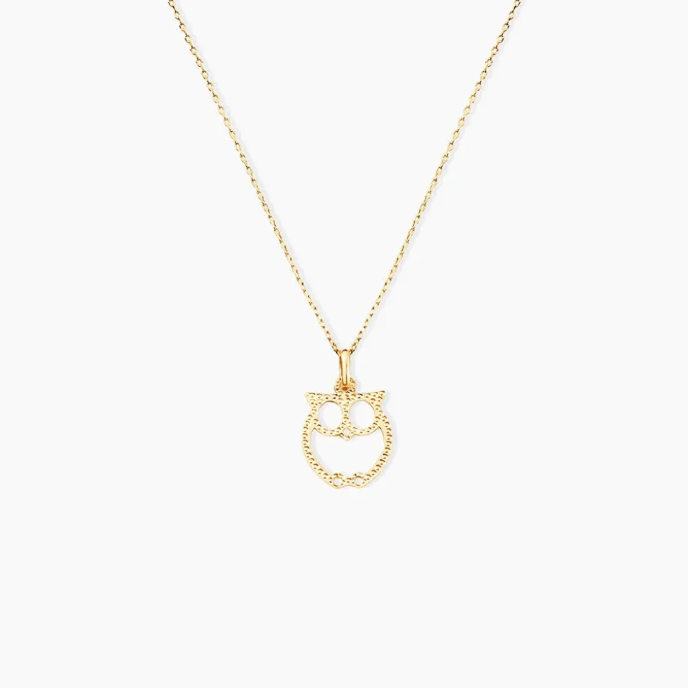 Pendentif Ilies Hibou Or Jaune
