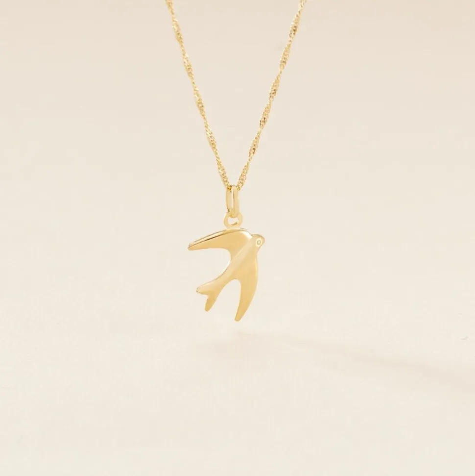 Pendentif Illide Hirondelle Or Jaune