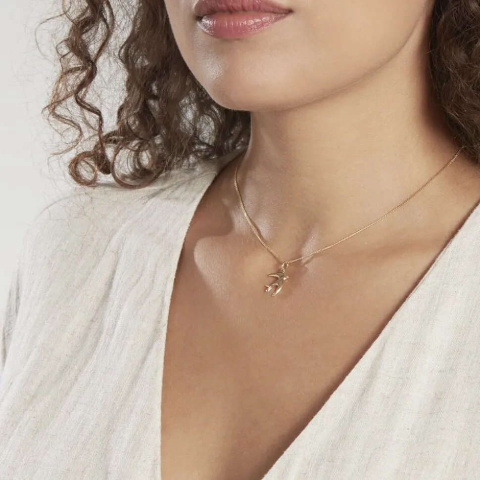 Pendentif Illide Hirondelle Or Jaune