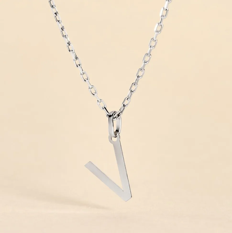 Pendentif Ionia Lettre Or Blanc