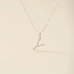 Pendentif Ionia Lettre Or Blanc