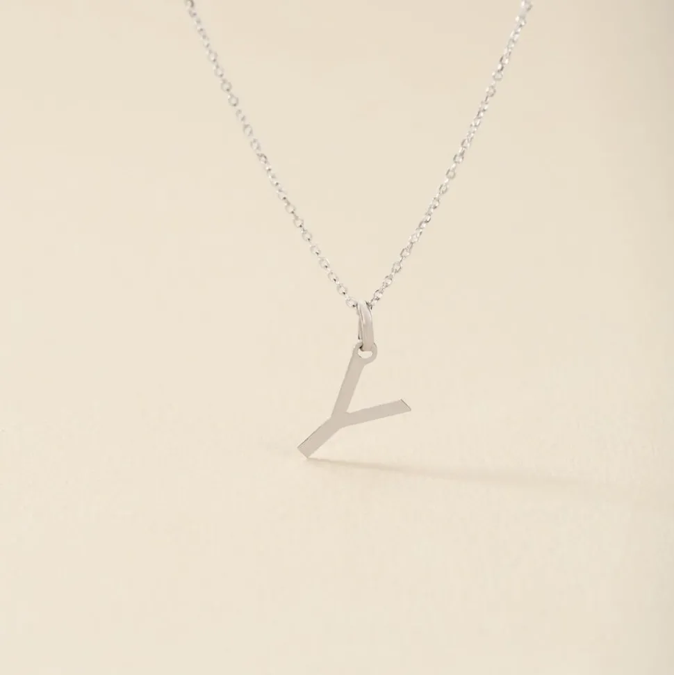 Pendentif Ionia Lettre Or Blanc