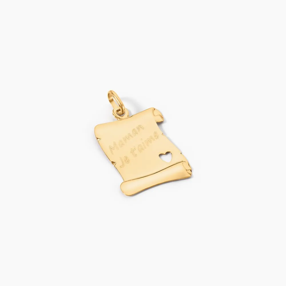 Pendentif Irenca Message Parchemin Or Jaune|Marc Orian Discount
