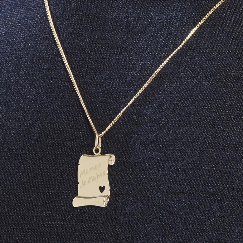 Pendentif Irenca Message Parchemin Or Jaune|Marc Orian Discount