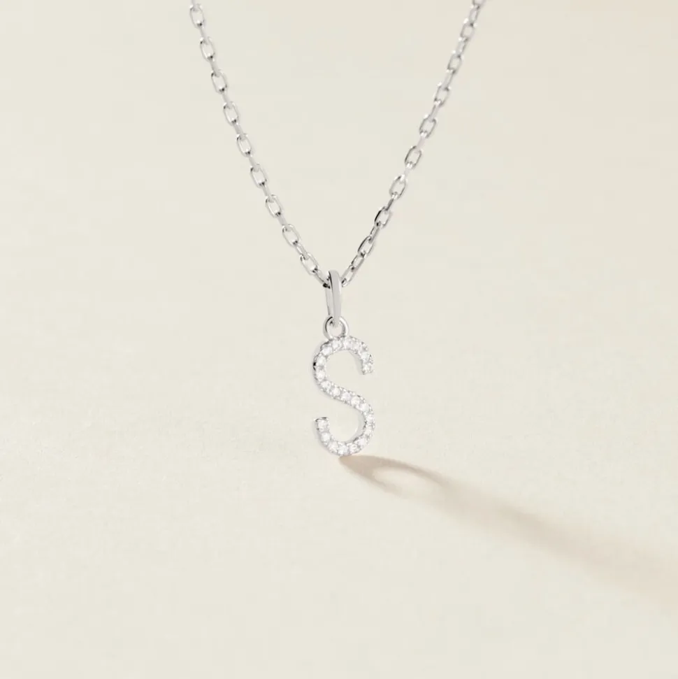 Pendentif Klementine Or Blanc Oxyde De Zirconium