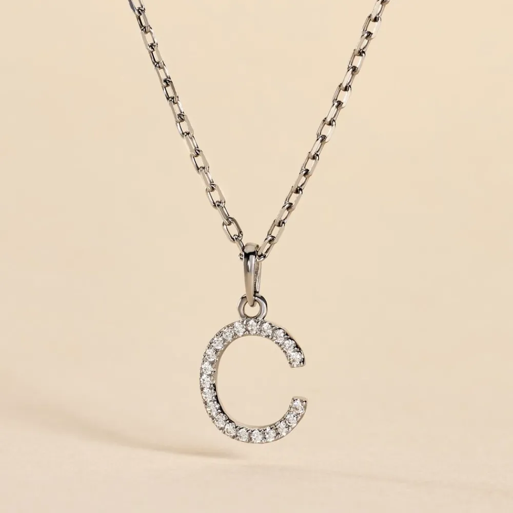 Pendentif Klementine Or Blanc Oxyde De Zirconium|Marc Orian Outlet