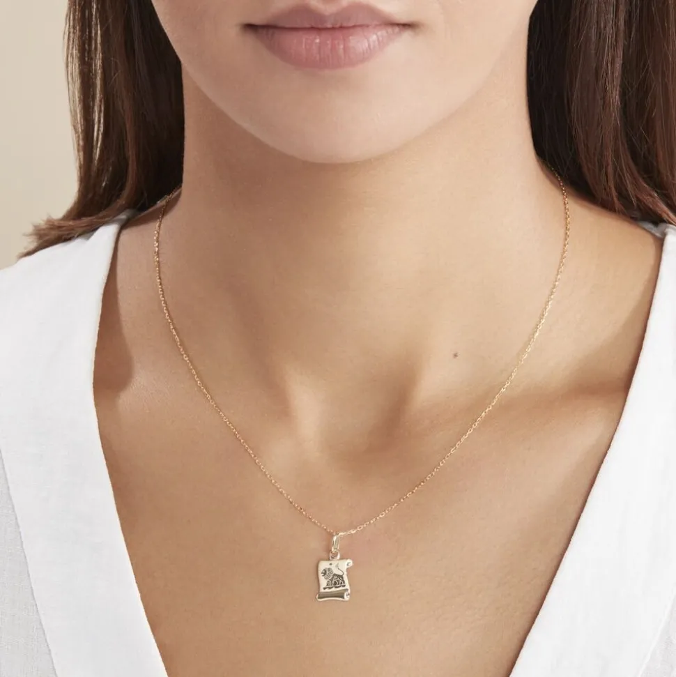 Pendentif Lamie Zodiaque Parchemin Or Jaune