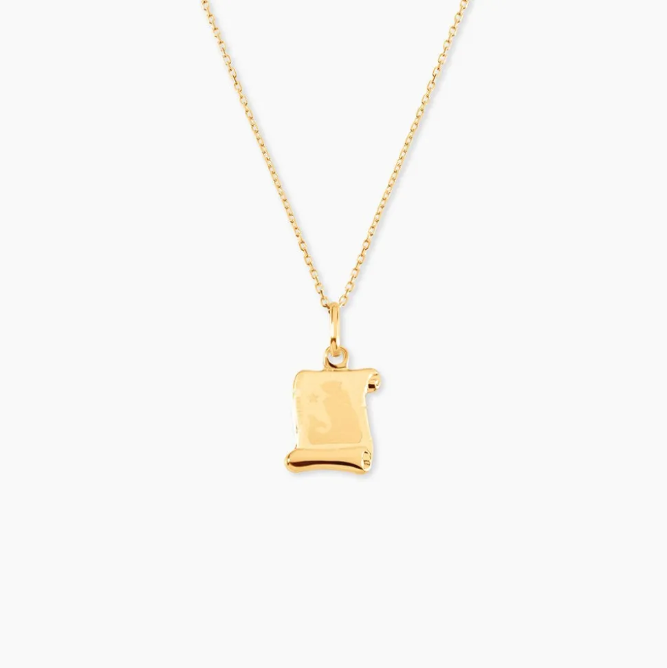 Pendentif Lamie Zodiaque Parchemin Or Jaune