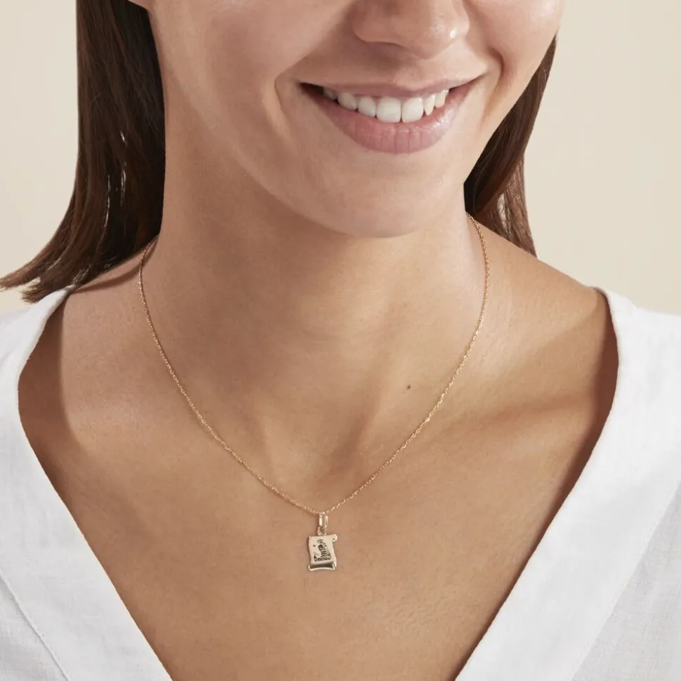 Pendentif Lamie Zodiaque Parchemin Or Jaune