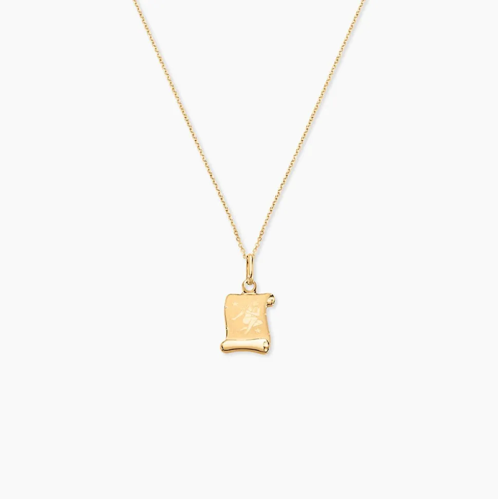 Pendentif Lamie Zodiaque Parchemin Or Jaune