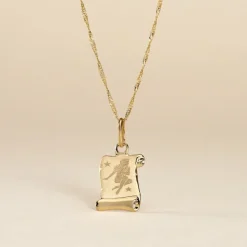 Pendentif Lamie Zodiaque Parchemin Or Jaune