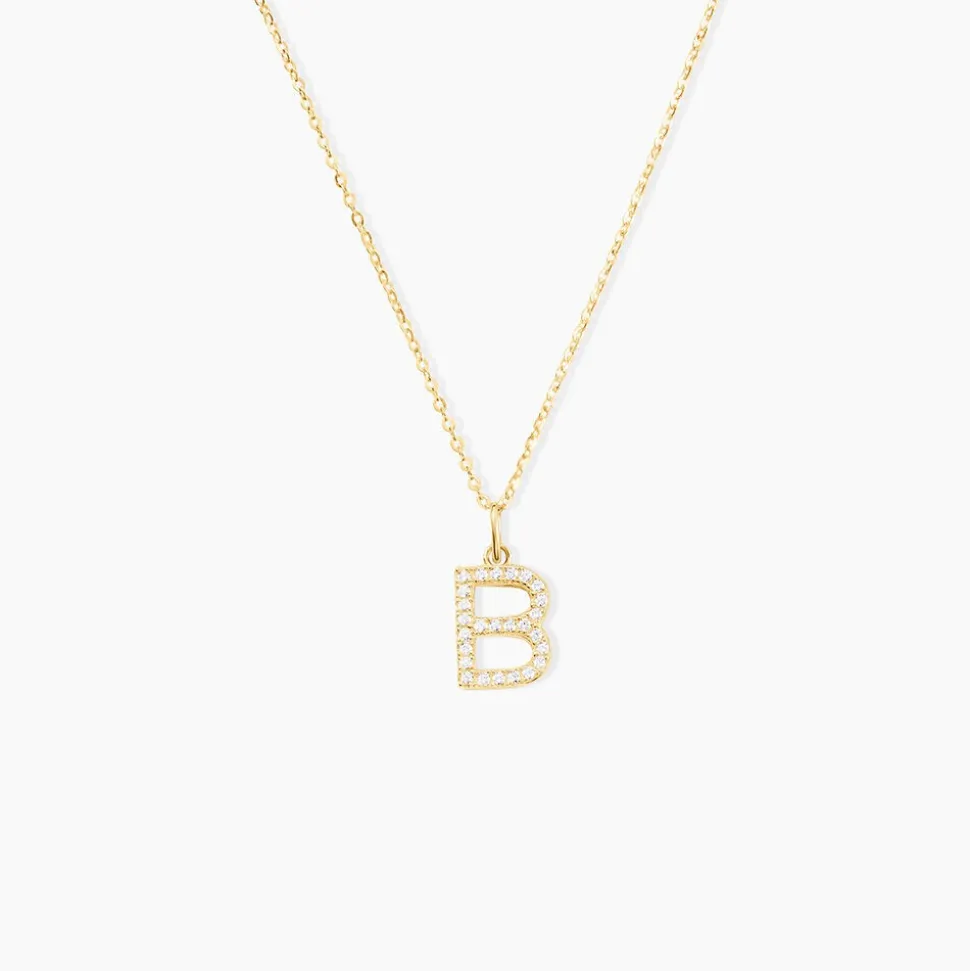 Pendentif Lettre B Or Jaune Oxyde