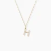 Pendentif Lettre H Or Jaune Oxyde