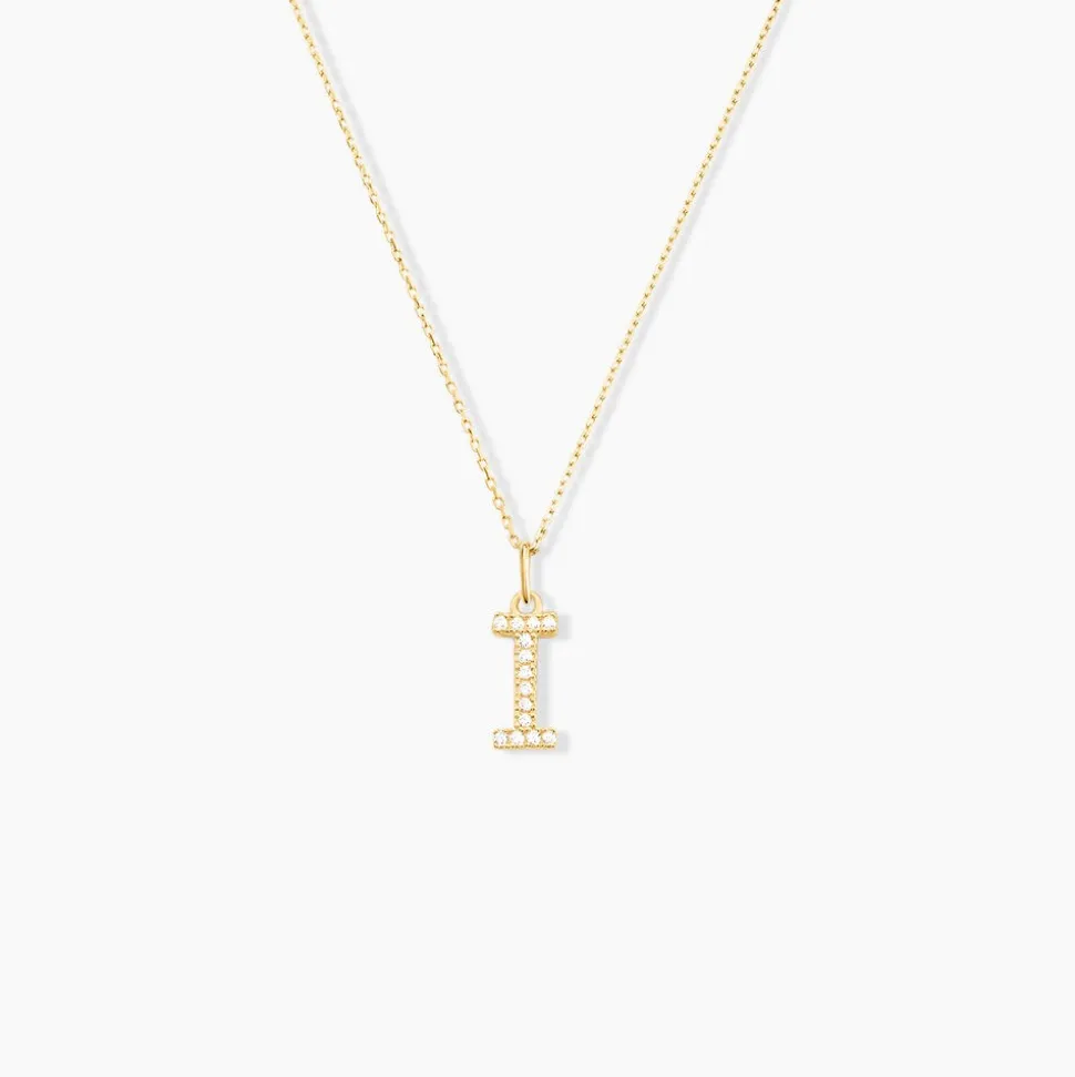 Pendentif Lettre I Or Jaune Oxyde