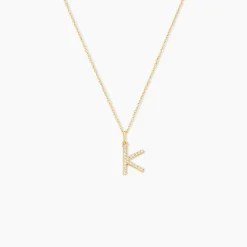 Pendentif Lettre K Or Jaune Oxyde