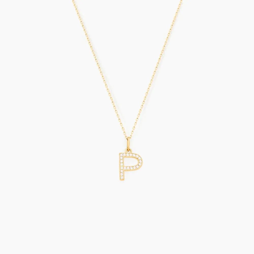 Pendentif Lettre P Or Jaune Oxyde|Marc Orian Clearance