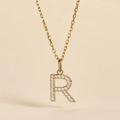 Pendentif Lettre R Or Jaune Oxyde|Marc Orian Hot