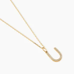 Pendentif Lettre U Or Jaune Oxyde