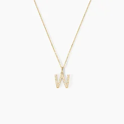 Pendentif Lettre W Or Jaune Oxyde|Marc Orian New