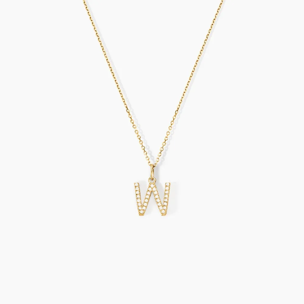 Pendentif Lettre W Or Jaune Oxyde|Marc Orian New