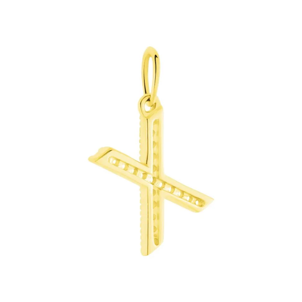 Pendentif Lettre X Or Jaune Oxyde
