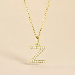 Pendentif Lettre Z Or Jaune Oxyde