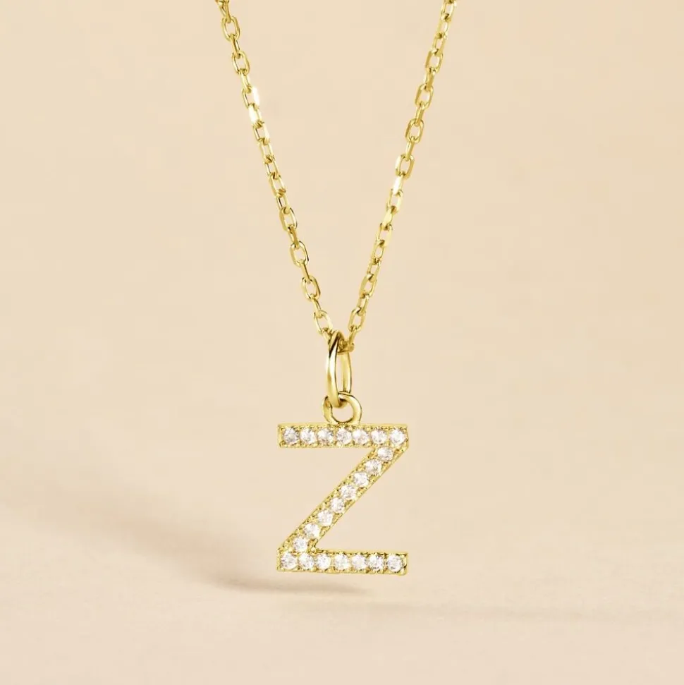 Pendentif Lettre Z Or Jaune Oxyde