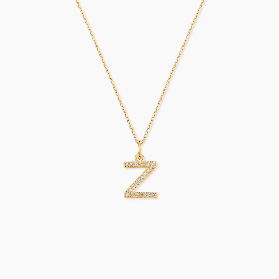 Pendentif Lettre Z Or Jaune Oxyde