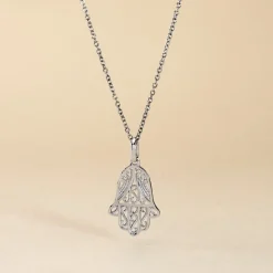 Pendentif Luce-marie Argent Blanc
