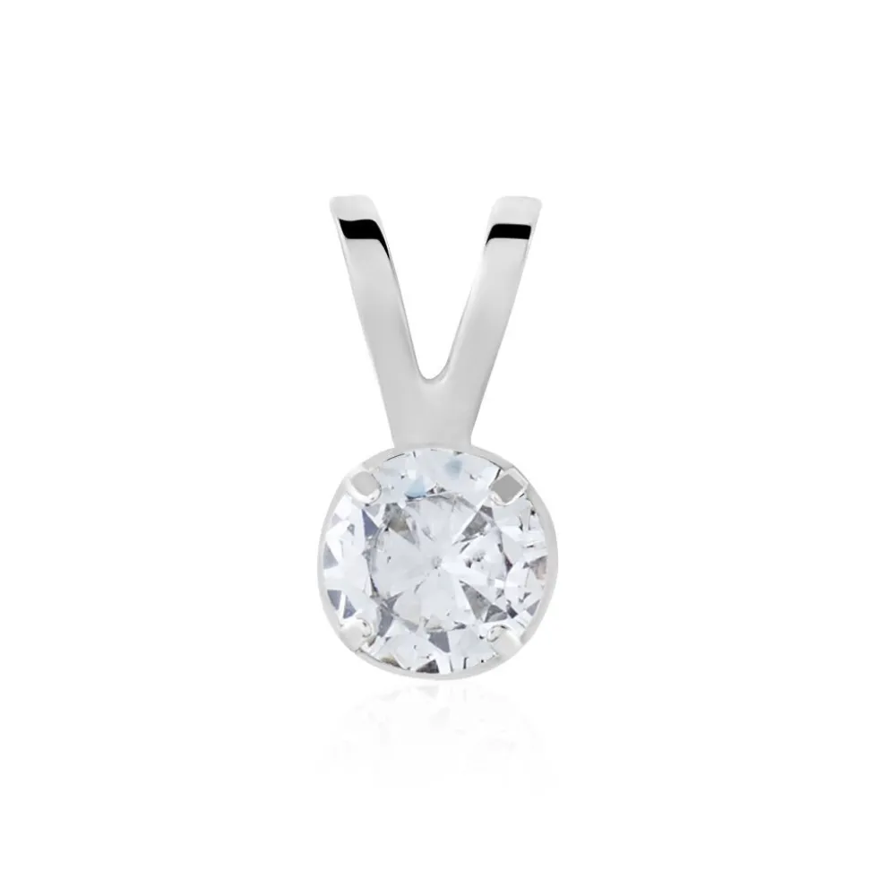 Pendentif Mabila Or Blanc Oxyde De Zirconium