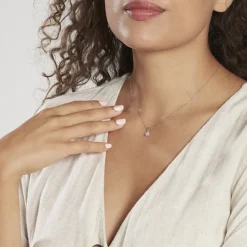 Pendentif Mabila Or Blanc Oxyde De Zirconium