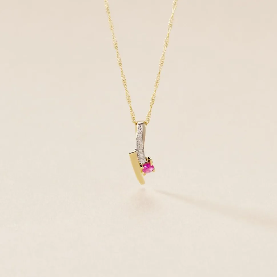 Pendentif Mahya Or Jaune Rubis