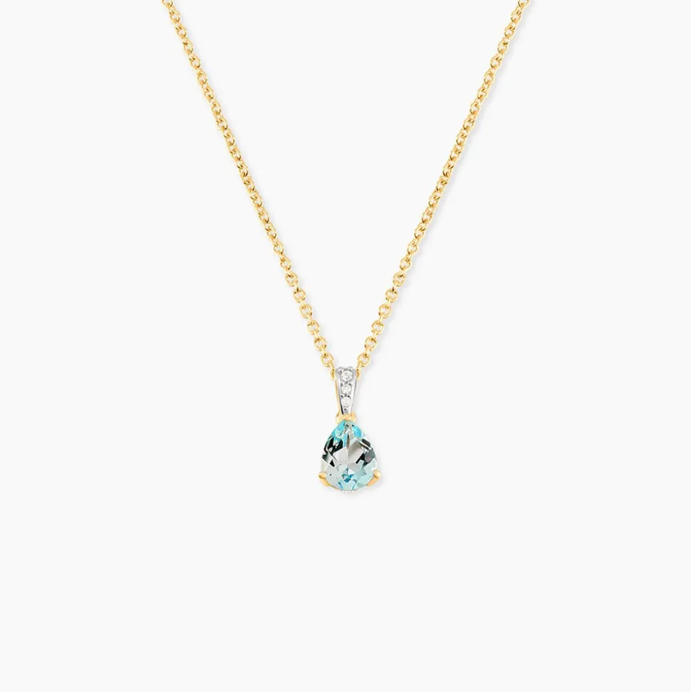Pendentif Or Jaune Gorgel Topaze Oxydes De Zirconium