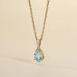 Pendentif Or Jaune Gorgel Topaze Oxydes De Zirconium