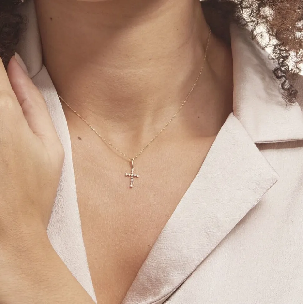 Pendentif Or Jaune Lucinien Oxyde De Zirconium
