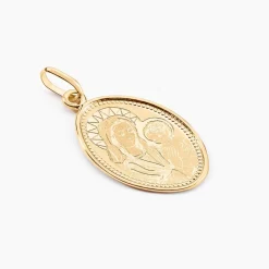 Pendentif Or Jaune Vierge A L'enfant