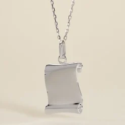 Pendentif Parchemin Argent Blanc