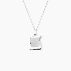 Pendentif Parchemin Argent Blanc