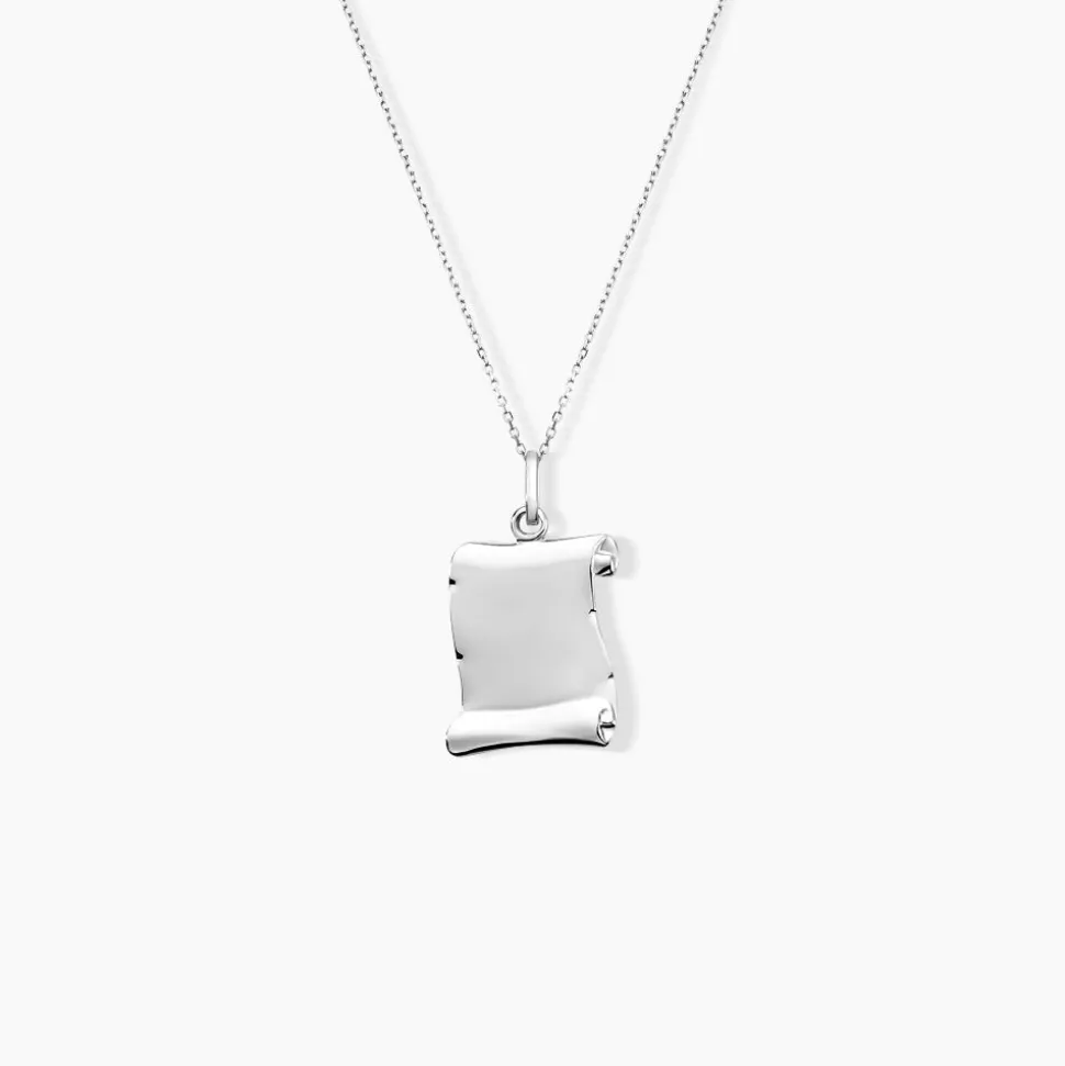 Pendentif Parchemin Argent Blanc