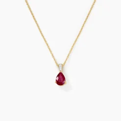 Pendentif Pâris Or Jaune Rubis Diamant