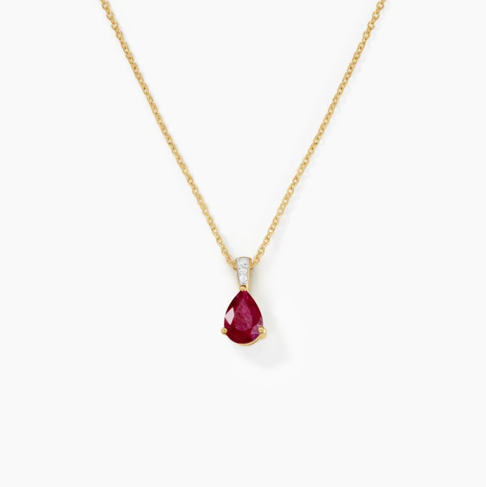 Pendentif Pâris Or Jaune Rubis Diamant