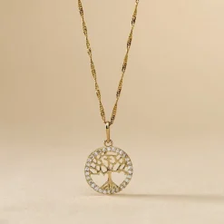 Pendentif Salvy Or Jaune Oxyde De Zirconium