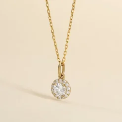 Pendentif Seghira Or Jaune Oxyde De Zirconium