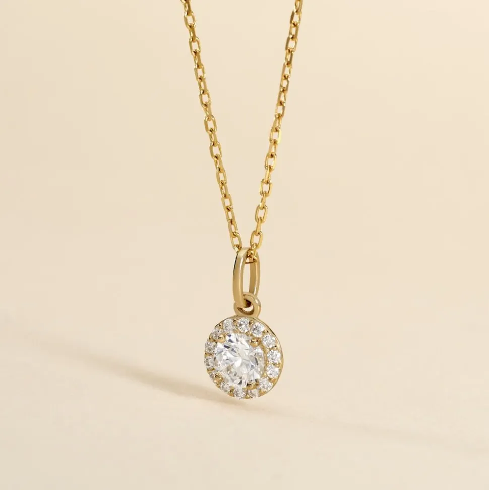 Pendentif Seghira Or Jaune Oxyde De Zirconium