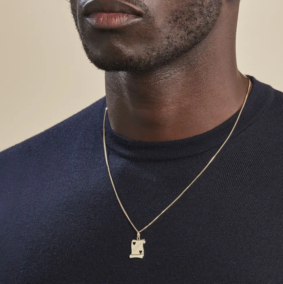 Pendentif Sirona Parchemin Message Or Jaune