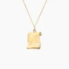 Pendentif Sirona Parchemin Message Or Jaune