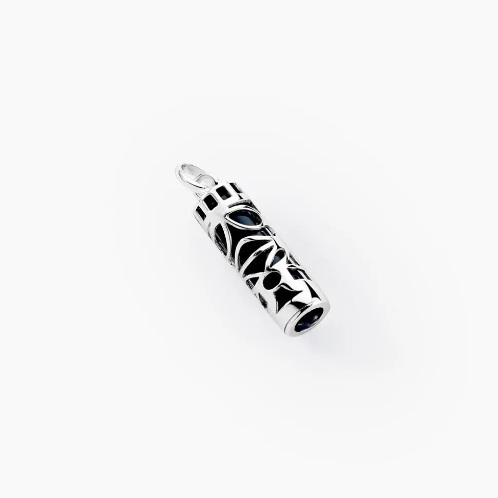 Pendentif Tiki Argent Blanc Onyx
